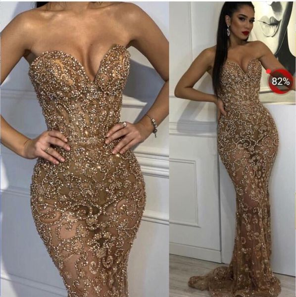 

evening dress yousef aljasmi sweetheart mermaid floor length gold crystal pearls beads dress kim kardashian 0081, Black;pink