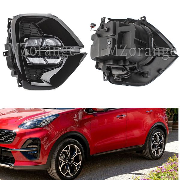

mzorange 1 pair daytime running light white for kia sportage 2019 led day light drl front bumper head fog lamp car styling