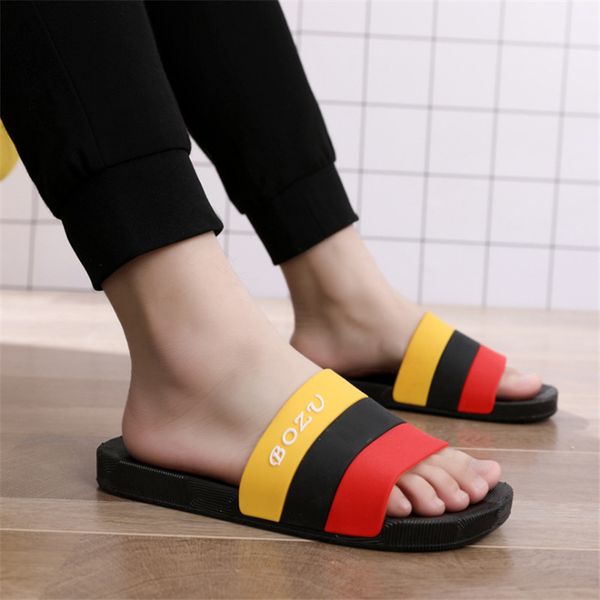 

summer slippers men shoes casual fashion slipper for man breathable men beach shoes home slippers flip flops 40-50, Black