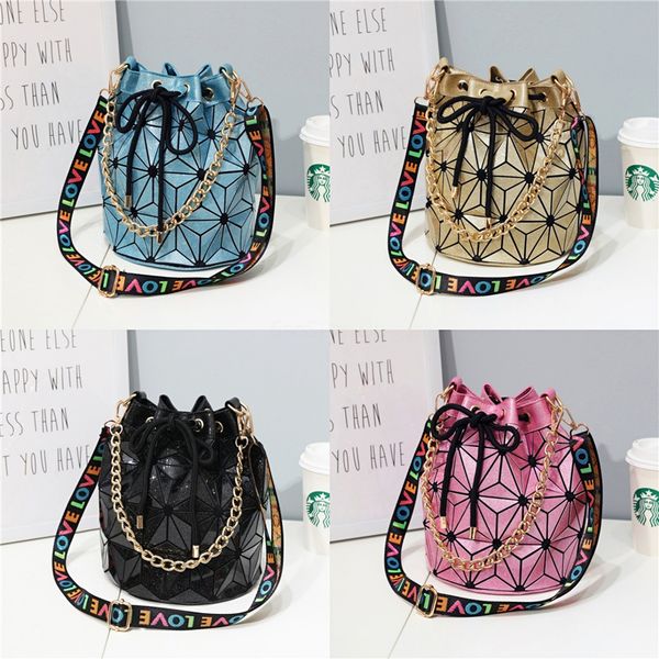 

superior geometric split joint plaid big sequins handle bag ladies diamond lattice shoulder bag fashion rubik cube women designer tot#202