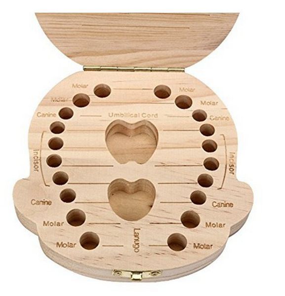 

fbil-new kids tooth box organizer for baby save milk teeth wood storage box
