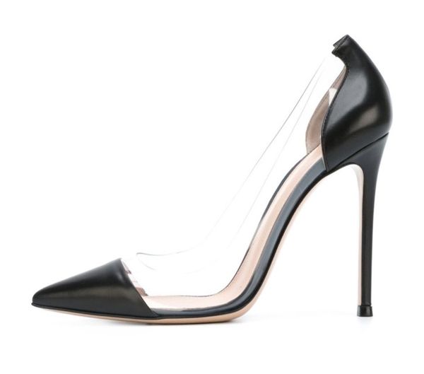 

lace up slingback women pumps red bottom high heels pvc crystal bling pointed toe wedding party shoes full original packaging, Black