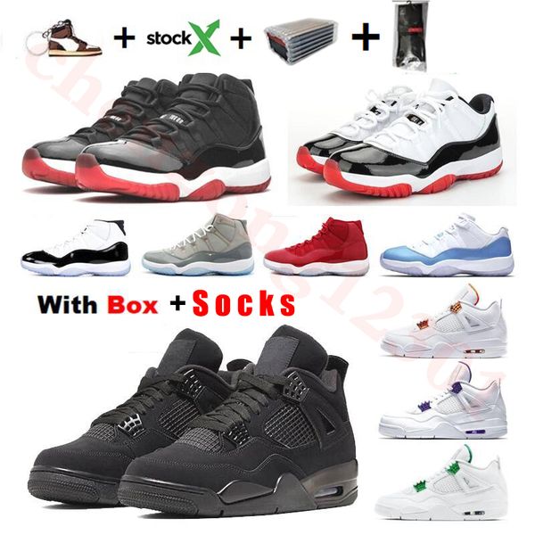 

4s court purple 4 low unc 11s bred 11 concord 11 low white bred basketball shoes with box snerkers men space jam