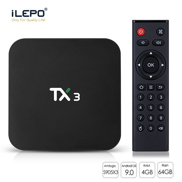 

коробка tv андроида tx3 встроенный s905x3 четырехъядерный поддержка смарт-телевизор беспроводной bluetooth 2/4+16/32/64 гб android-тв коробк