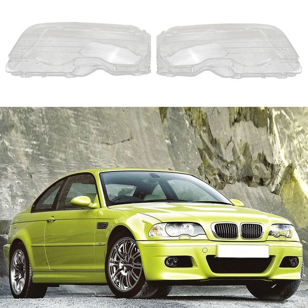 

for e46 2door m3 1998-2001 car headlight clear lens headlamp clear cover coupe convertible auto accessories