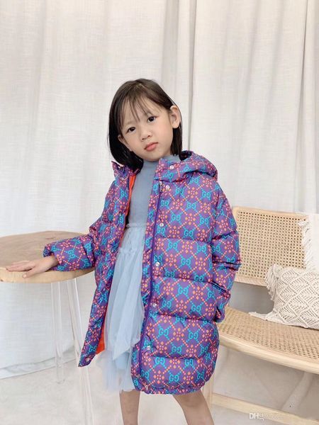 

девочки пуховики детские открытый теплая одежда пальто ветрозащитный толстые детский зимние куртки детские мультики зима верхняя одежда, Blue;gray