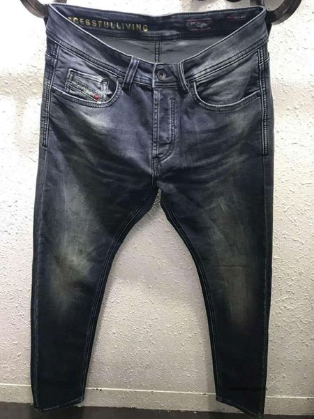 

new 2020 style diesel famous casual designers design slim fashionable ripped jeans motorcycle summer trousers pencil jeans pants mens, Blue
