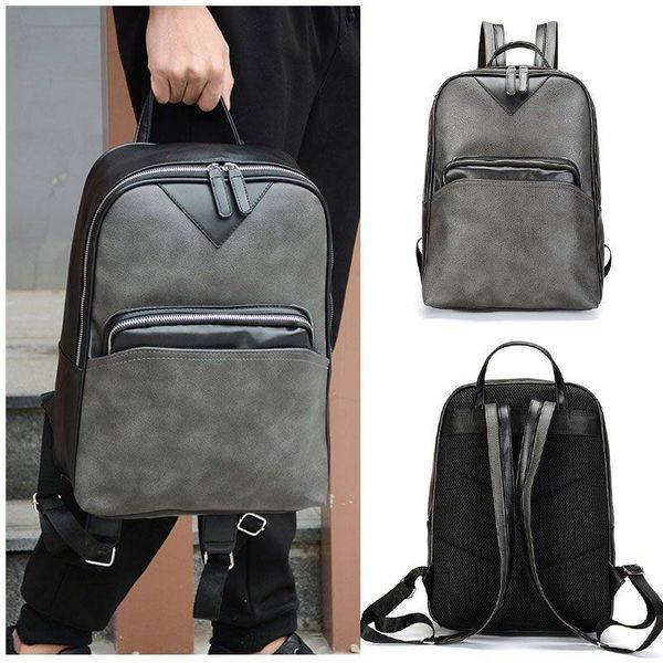 

british aircraft fire pu leather shoulder bag male korean young fashion business man bag personalized backpack