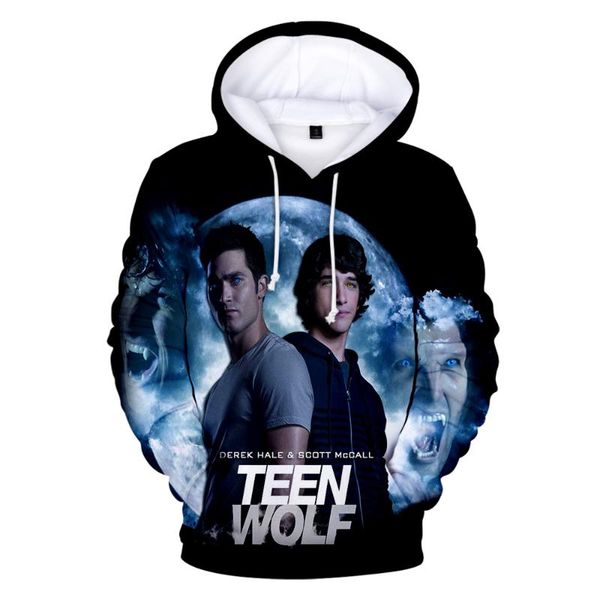 

us tv series teen wolf 3d hoodies males/females new arrivals streetwear couple coats teen wolf sweatshirt hoodies, Black