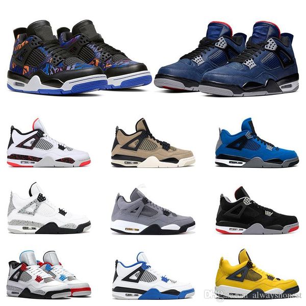 

2020 new men basketball shoes 4 rush violet loyal blue what the cool grey pale citron 4s raptor athletic sports sneakers trainers size 7-13