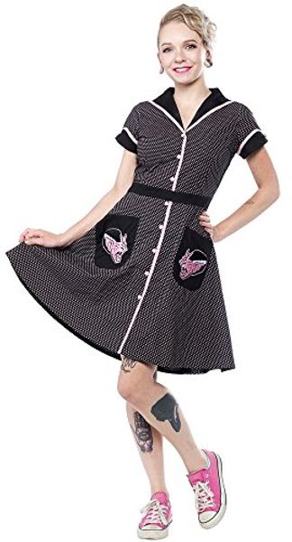 

sourpuss kittenstein diner dress, Black;gray
