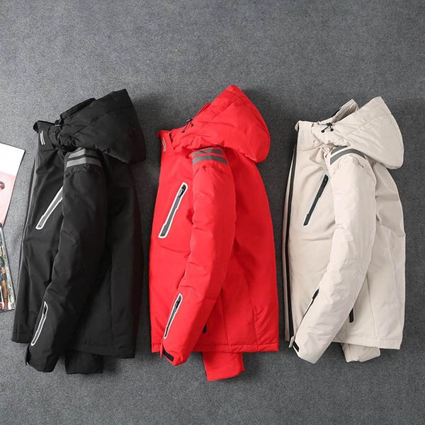 

wholesale men hooded down jackets water resistant breathable windproof thickened winter outdoor outcoat n66, Blue;black