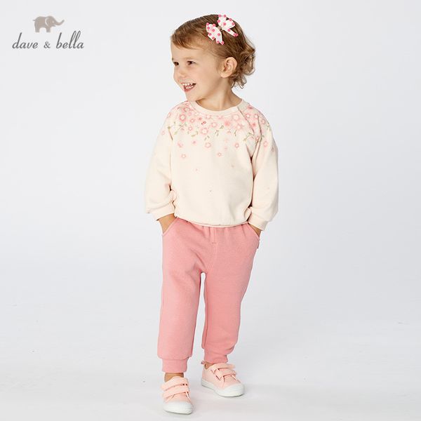 

dbm10851 дэйв белла весна осень новорожденных девочек мода цветочные наборы одежды дети милые с длинным рукавом наборы детей 2 шт. костюм, White