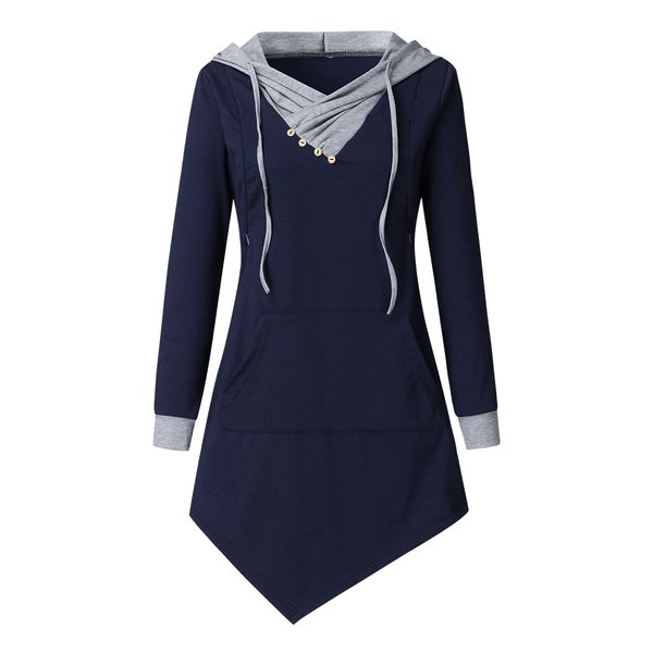

women pregnant maternity clothing pregnant short t shirt nursing maternity long sleeve solid irregular pullover hooded, White