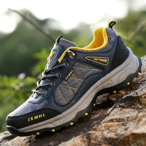 

men rock climbing shoes sneakers breathable anti-skid walking hiking trekking shoes male trail hunting footwear 2020 new