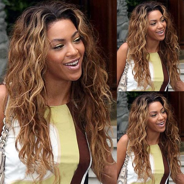 Acheter Vague Profonde Perruque Femmes Longs Cheveux Bouclés Perruque De Cheveux Coiffures Moyen Score Waves Natural Brown Rouleau Adaptable Tout