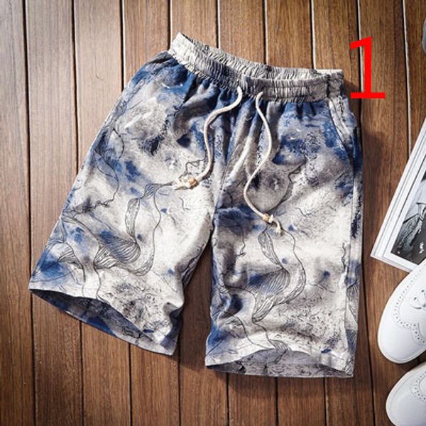 

casual beach pants men's tide brand loose large size plus fertilizer thin section summer linen shorts trend wild, White;black
