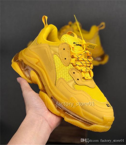 

men women vintage old grandpa trainer shoes paris 2019 crystal bottom triple-s leisure shoes luxury dad shoes platform triple s sneakers, Black