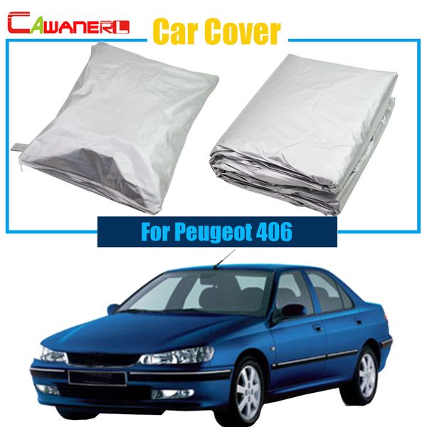 

cawanerl full car cover uv anti outdoor rain sun snow preventing protector cover dustproof for 406