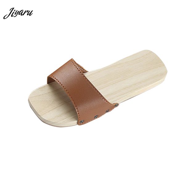 

2020 geta summer sandals man geta handmade wooden clogs slippers couples large size 35-44 men's slippers wooden shoes y200520, Black