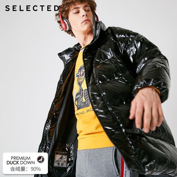 

selectedwinter new male large profile medium-long down suit bread suit s | 418412563, Black