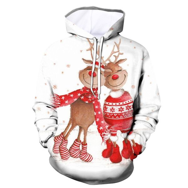 

couple's fashion casual christmas 3d printing long sleeve sweatershirt festival hoody print pullover suÃ©ter masculino#3, Black
