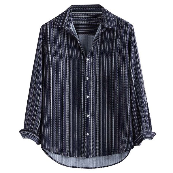 

sagace men's lapel hawaii stripe fake print long sleeve shirt explosion long sleeve slim fit blouse turn down collar, White;black