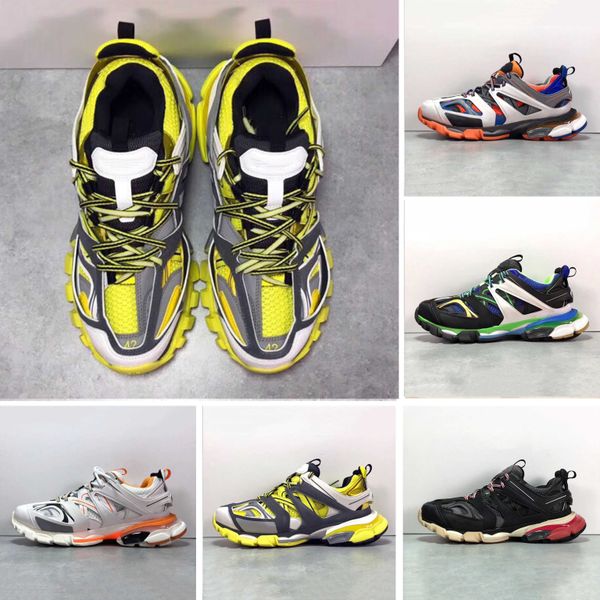 

ace track paris triple s 3.0 grey orange yellow men women running shoes platform sneakers tess s. gomma trek mens trainers 36-45, Black