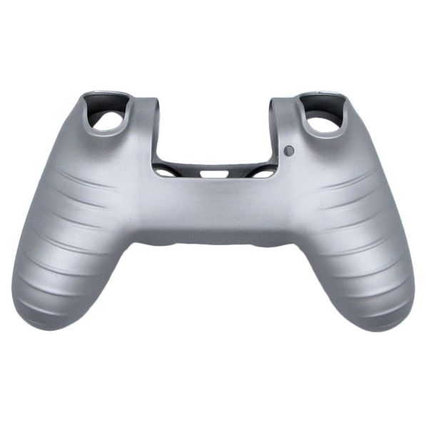 

soft silicone protective cover case for sony playstation 4 ps4 gamepad game controller - silver grey
