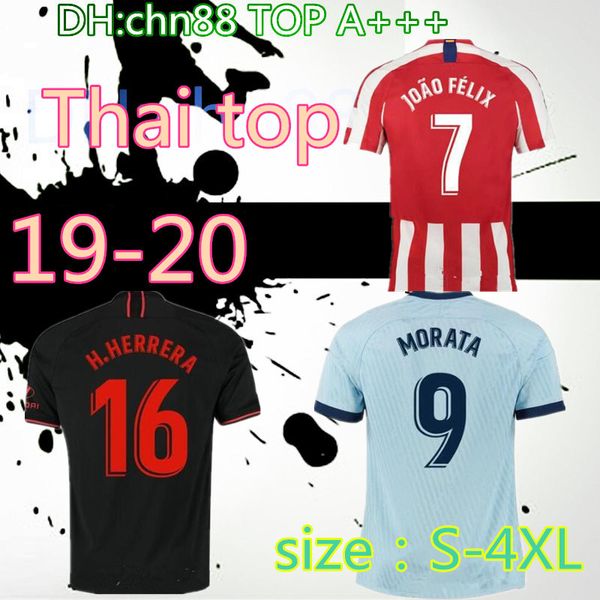 

size:s-4xl 19 20 atletico madrid soccer jersey 2019 2020 joÃ£o fÃ©lix lemar m. llorente koke saul godin football shirt uniforms away third, Black;yellow