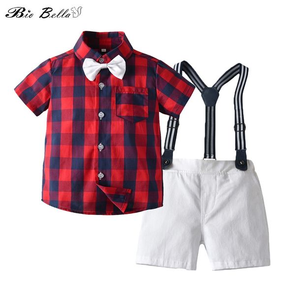 

kids children boys summer clothes fashion gentleman t-shirt+blet pant wedding party clothing boy baby 2020 summer boy outfits, White