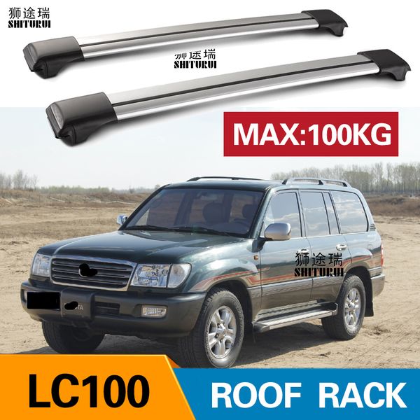 

shiturui 2pcs roof bars for toyota lc100 land cruiser 100 aluminum alloy side bars cross rails roof rack luggage
