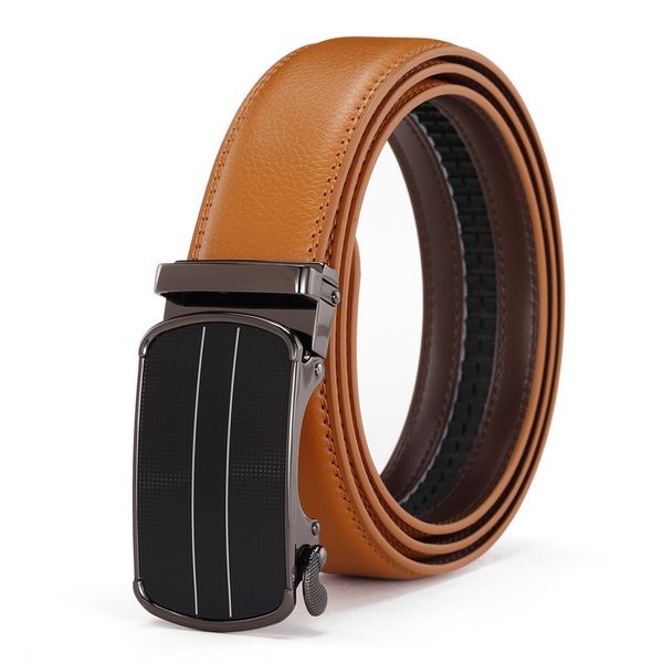 

new arrival genuine leather men's belt for male automatic buckle waistband designer belts fashion men belts luuxry cowhide strap, Black;brown