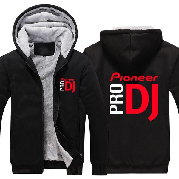 

pioneer pro dj thicken hoodie pioneer pro dj warm hoodie men women fleece thicken coat, Black