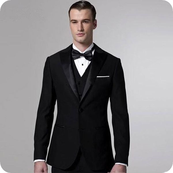 

custom made black men suits for wedding pants suits man blazer jacket 3pieces groomsmen wear terno masculino italian slim fit costume homme, Black;gray