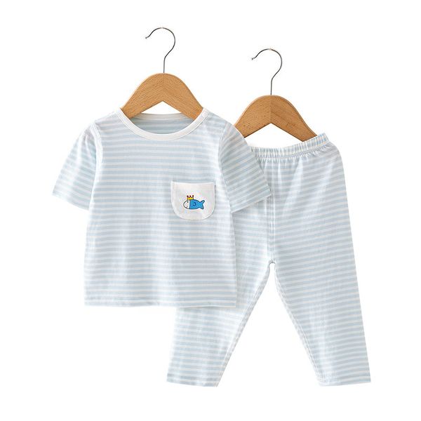 

summer new style set striped pullover short sleeved set l3.10 t200526, White