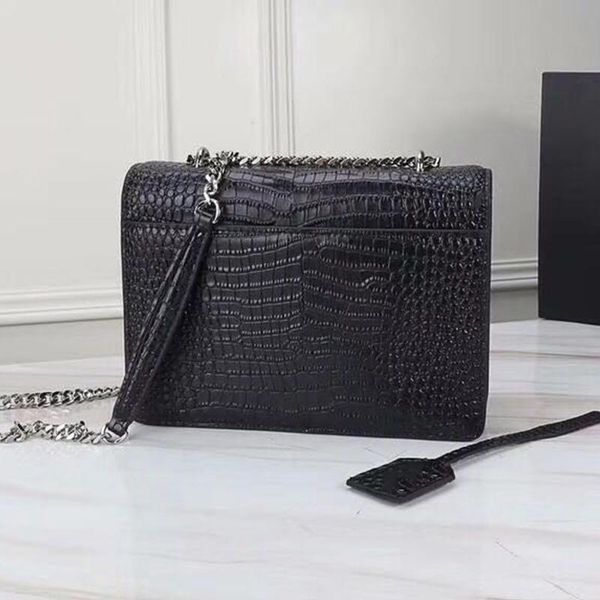 

2019 new product fashion women's package,100% real leather classic crocodile grain