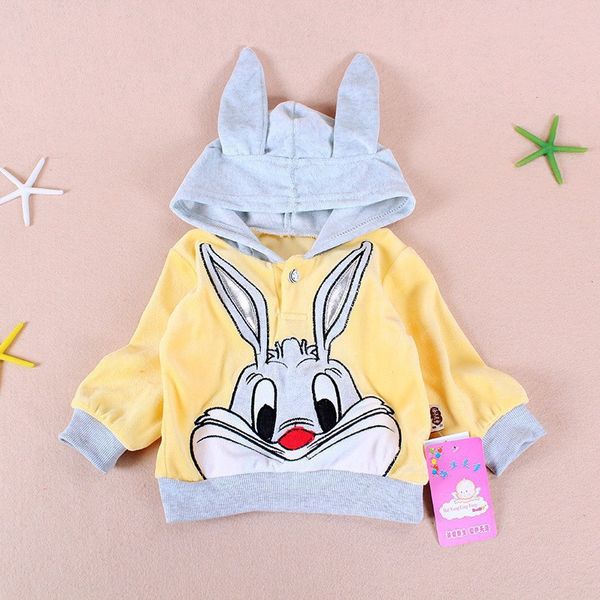 

new baby girls clothing set cartoon velvet rabbit embroidery long sleeve hoodie + pants 2pc suit baby kids clothing sets, White