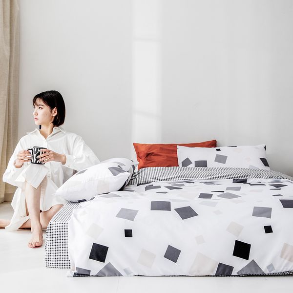 

fashion bedding sets bed linen simple style cotton duvet cover flat sheet bedding set winter full king single ,bed set