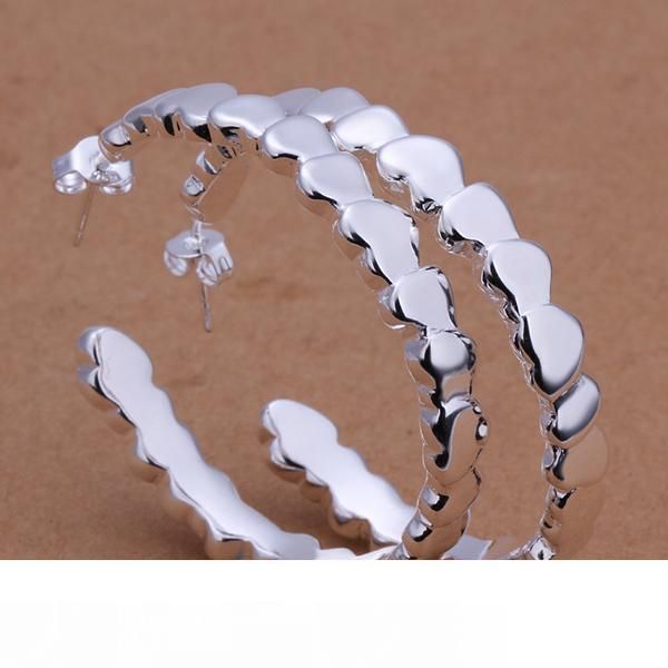 

fashion (jewelry manufacturer) 40 pcs a lot heart circle earrings 925 sterling silver jewelry factory fashion shine earrings