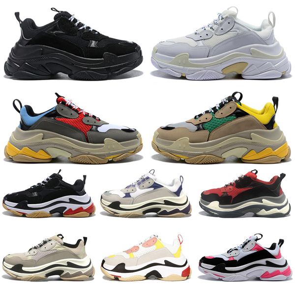 

triple s pairs 17fw men women casual shoes plate-forme sneakers black white platform mens trainers sports 36-45