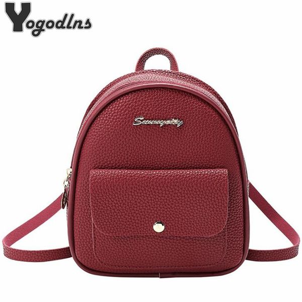

mini women backpack quality leather shoulder bag for teenage girl multi-function small bagpack female phone pouch