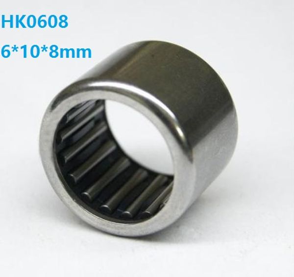 100 pçs / lote 6x10x8mm HK061008 HK0608 Desenhado Copo Tipo Agulha Rolamento De Rolamento 6 * 10 * 8mm