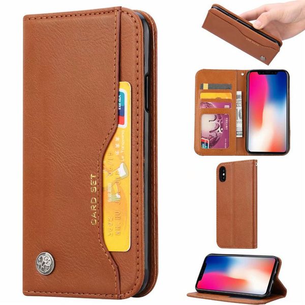 

luxury wallet with card slot flip cover leather case for iphone xs max xr x phone protective cover cases