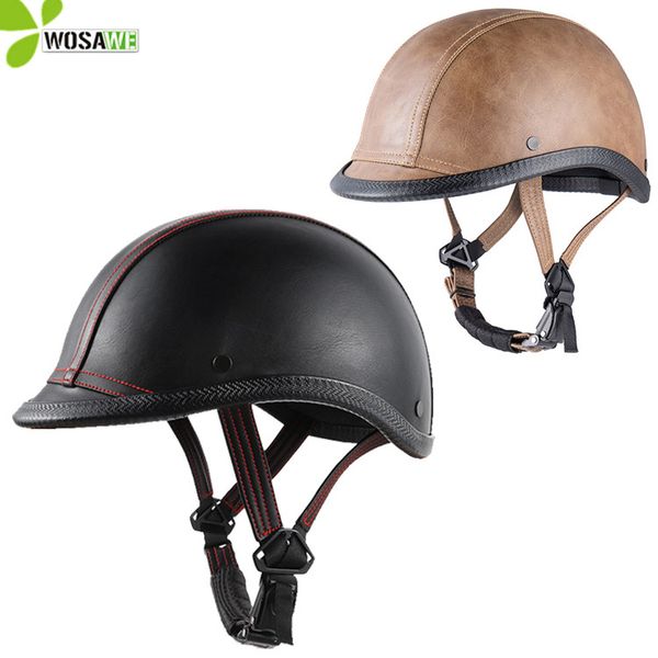 

smooth pu leather layer bicycle helmets racing riding protective gear head protector motorbike 52-58cm motorcycle hats