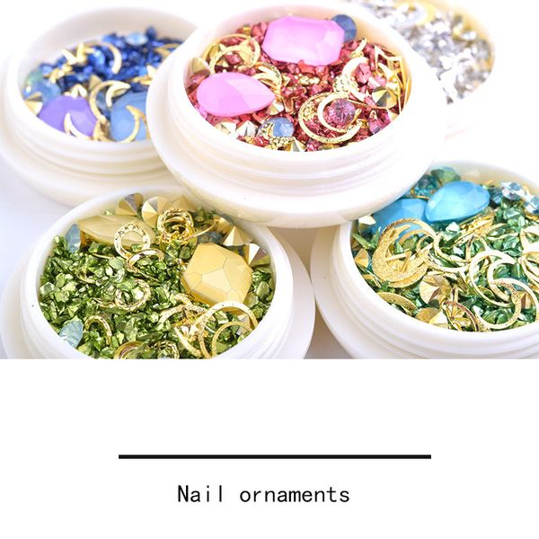 

nail art decorations rwnail colorful rhinestones shell for 3d design diamonds alloy manicure, Silver;gold