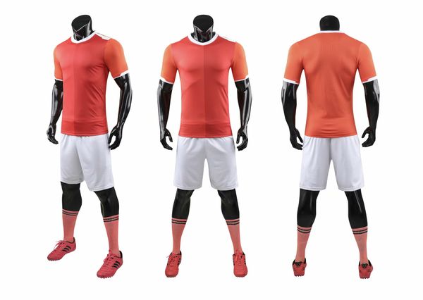 

wholesale customized men football uniforms mens kits sports clothes tracksuits discount boy football sets with shorts b24-4, Black;red