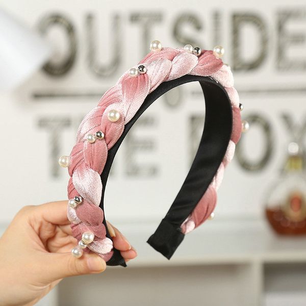 

pink fresh lady аксессуары оголовье с подстилкой pearl curly стиль волос с hairbands alice группа cerchietto aliceband smtmr, Black;brown