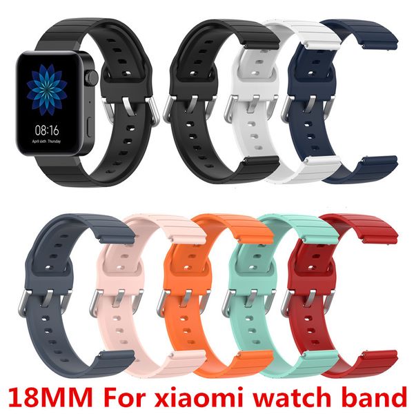 Cinturino per orologio da 18 mm per Xiaomi Mi Smart Watch Sostituzione del cinturino in morbida gomma siliconica per accessori per cinturino dell'orologio Xiaomi Mi
