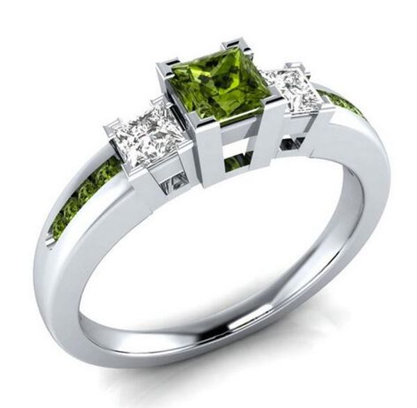

fashion simple colorful zircon wedding band promise rings for women silver color engagement rings party jewelry anel feminino, Golden;silver
